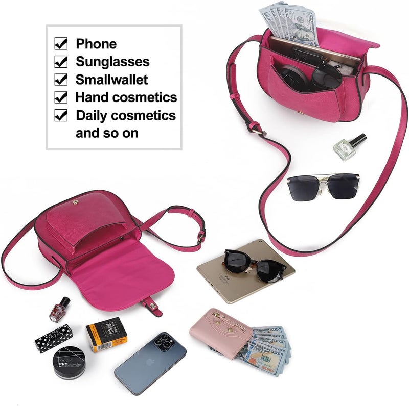 AFKOMST Crossbody Bags for Women,Small Saddle Purse and Boho Cross Body Handbags,Vegan Leather - Image 5